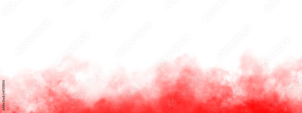 Red Vector isolated smoke PNG. Steam explosion special effect. Effective texture of steam, smoke, fog, clouds