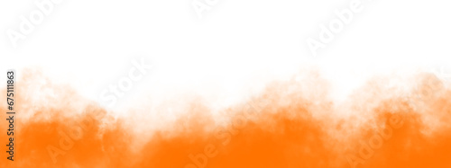 Orange color Vector isolated smoke PNG. Steam explosion special effect. Effective texture of steam, smoke, fog, clouds