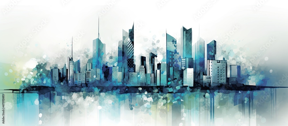 The abstract background with a textured ai design showcases the fusion of business travel and technology in this stunning banner art that captures the essence of a city s landscape illustra