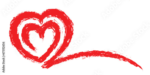 The stylized heart symbol, drawn in pastel.