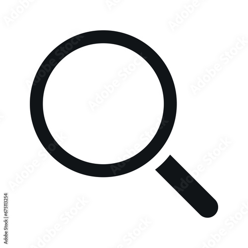 Magnifying glass or search icon flat vector illustration.