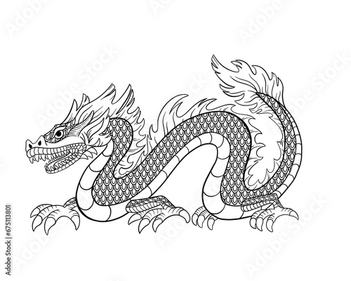 Green Chinese dragon silhouette illustration
