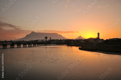 Sunset over the river. Cape Town. South Africa. 