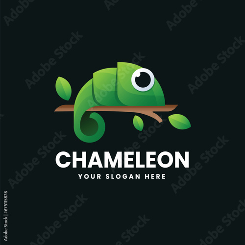 Chameleon gradient logo vector icon illustration