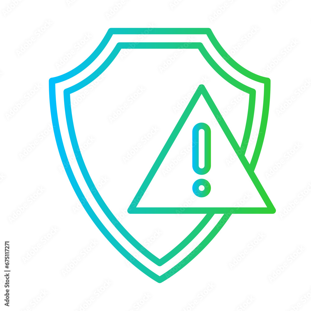 Security error security icon with blue and green gradient outline style. error, security, danger, alert, problem, warning, caution. Vector Illustration Security error security icon with blue and green gradient outline style. error, security, danger, alert, problem, warning, caution. Vector Illustration