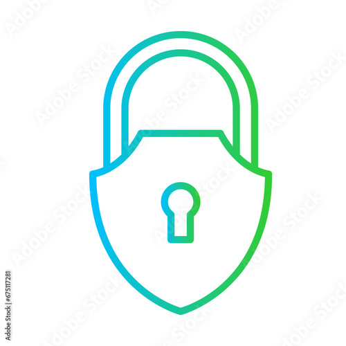 Crypt vault security icon with blue and green gradient outline style. crypt, vault, old, architecture, stone, ancient, wall. Vector Illustration