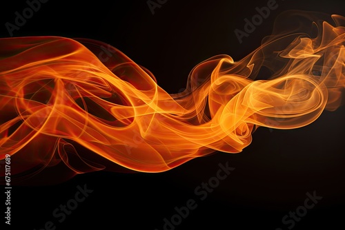 abstract orange smoke on black background with copy space for your text, orange smoke isolated on black background, AI Generated © Iftikhar alam