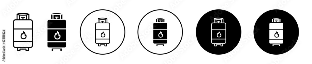 LPG vector illustration set. Propane gas cylinder icon for UI designs. Suitable for apps and websites. - obrazy, fototapety, plakaty 