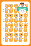 odd one out game for kids spot the cat that looks different to the rest printable template for kindergarten preschool