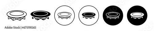 Trampoline vector illustration set. Elastic training trampoline icon for UI designs. Suitable for apps and websites. photo