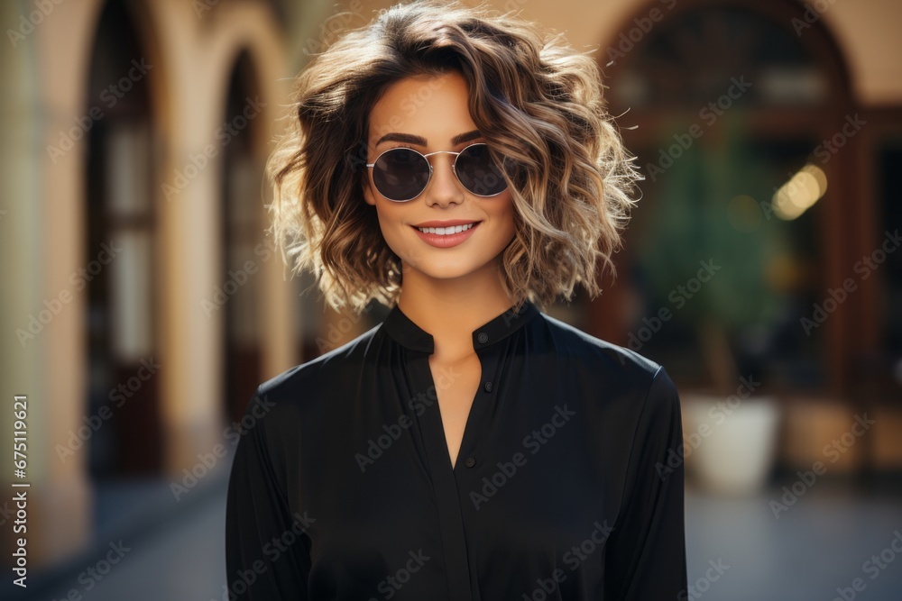 Fashionable young woman on the street of Rome