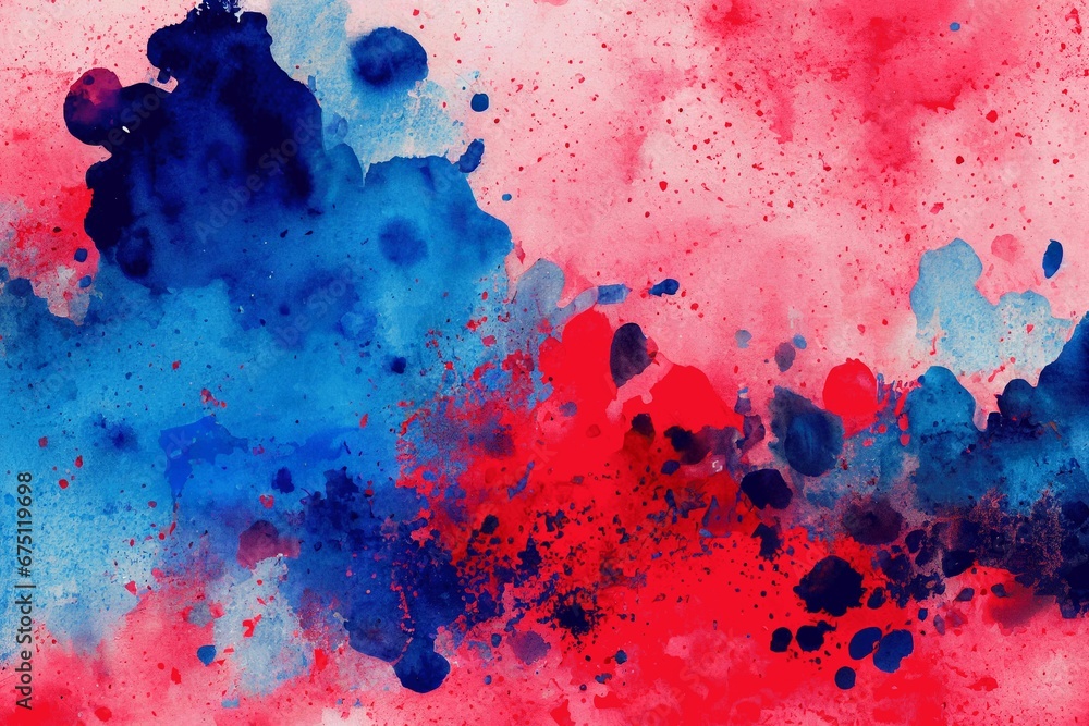 AI generated illustration of colorful paint splashes on a white background