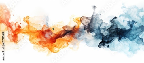 The abstract background design showcases an intricate pattern made of water and fire with an isolated illustration of light and smoke against a white backdrop creating a captivating texture