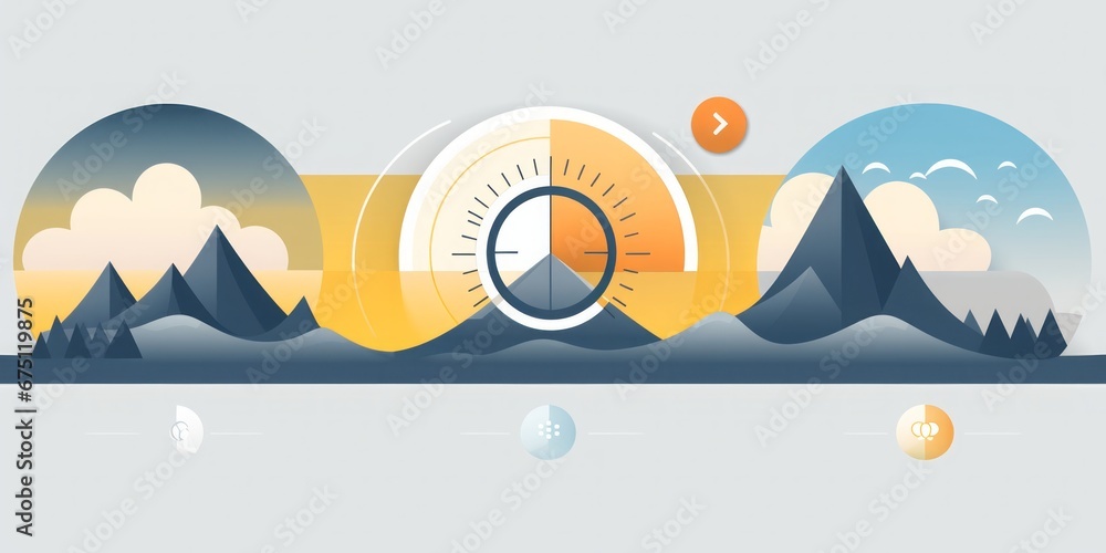 Weather Icons Displaying a Heat Wave and Clock, Keeping You Informed ...