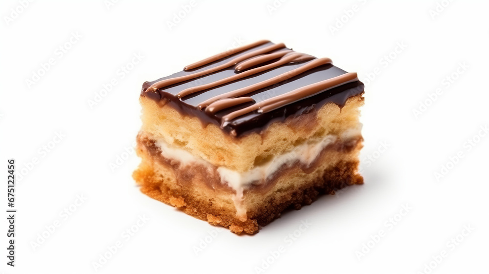 a piece of cake on the desk,isolated on white background generative ai a piece of cake on the desk,isolated on white background generative ai