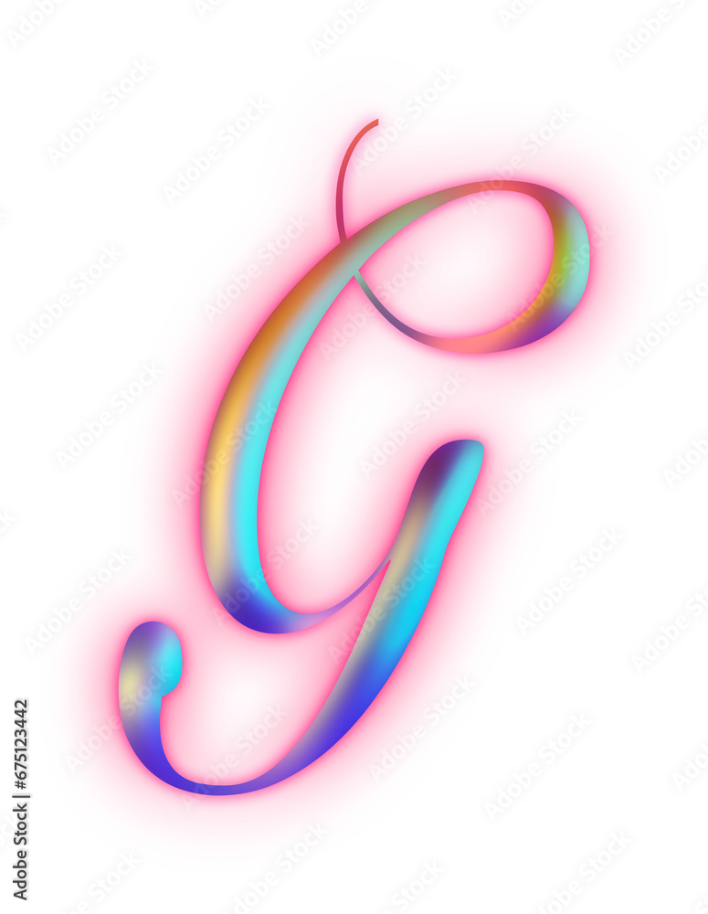 Obraz premium g Pink light Alphabet Uppercase