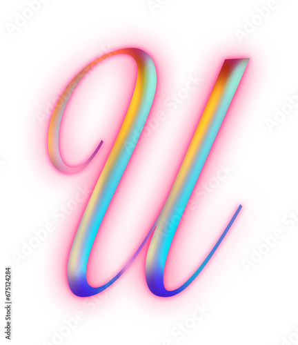 u Pink light Alphabet Uppercase