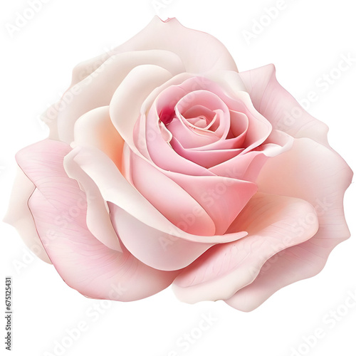 Pink rose isolated on white background. Beautiful flower for decoration. 