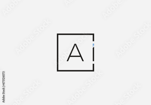 Initial AI Logo Design Vector Template. Graphic Alphabet AI Symbol for Corporate Business Identity