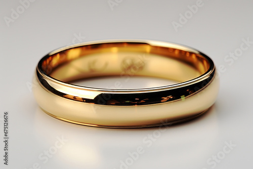 Jewelry gold ring on a white background close-up. Generated by artificial intelligence