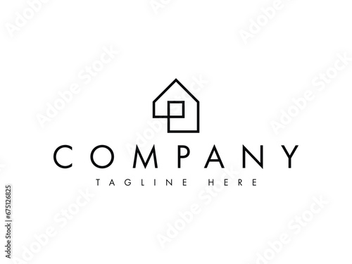 creative home house real estate property logo design