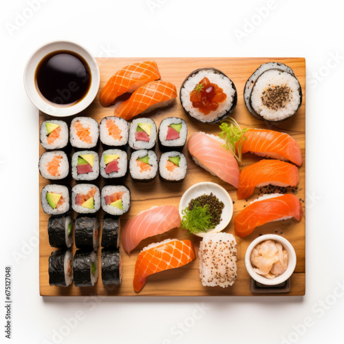 flat lay delicious sushi concept