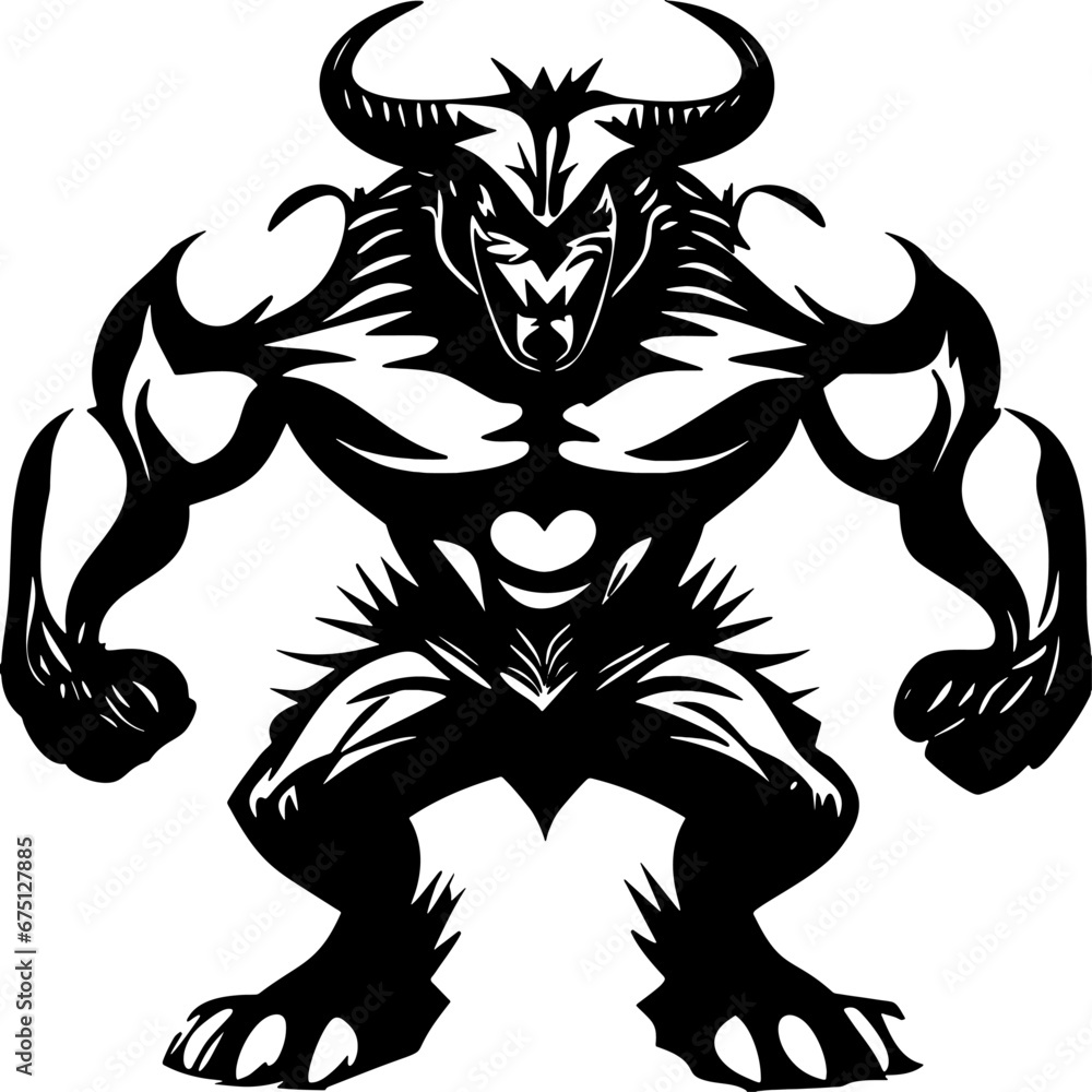 Fototapeta premium beast with horns tattoo