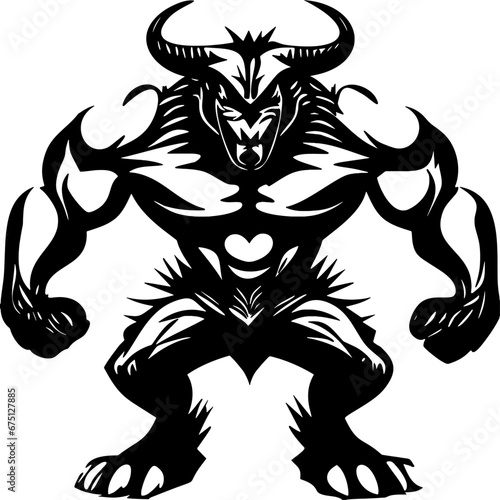 beast with horns tattoo