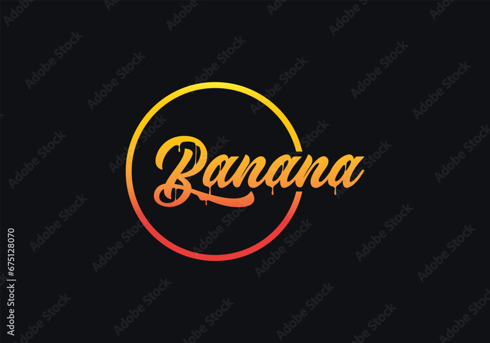 Initial Banana text Logo Design Vector Template. Graphic Alphabet Banana Symbol Initial Banana text Logo Design Vector Template. Graphic Alphabet Banana Symbol