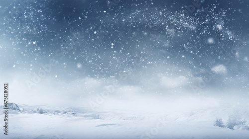 粉雪が舞い散る静かな冬 © dadakko