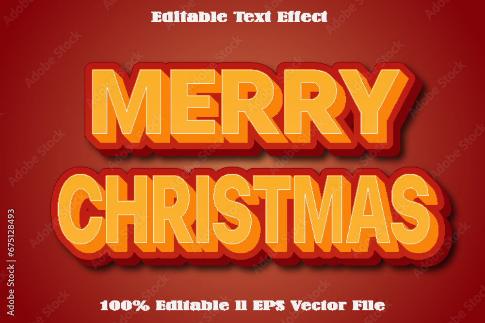 Merry Christmas Editable Text Effect