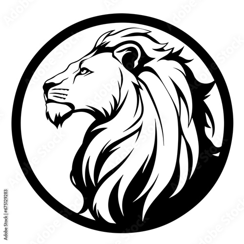 Barbary lion Logo Monochrome Design Style photo