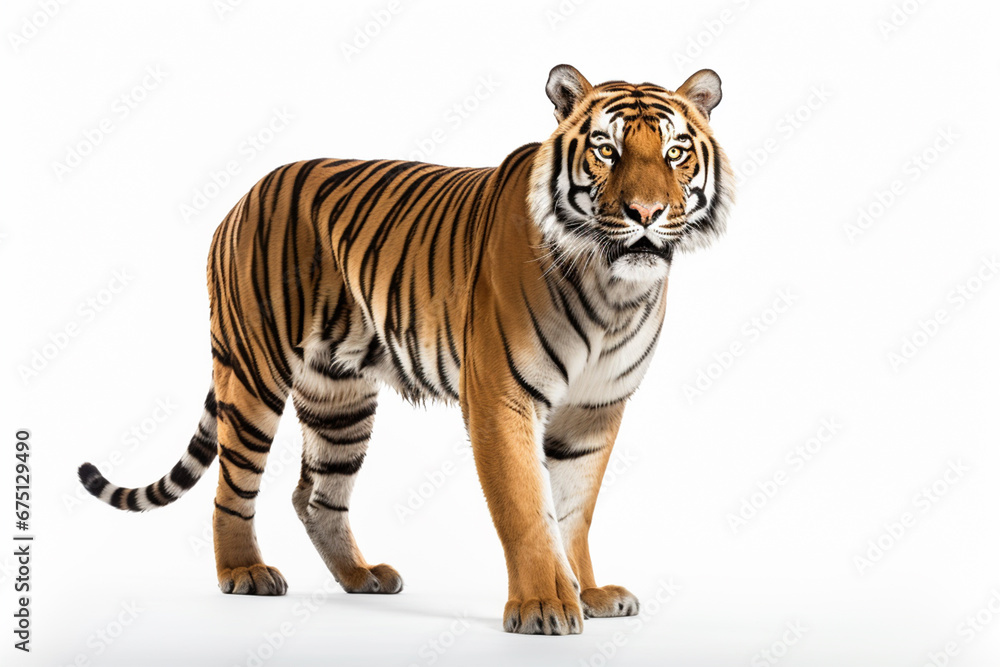 Obraz premium tiger isolated on white background generative ai