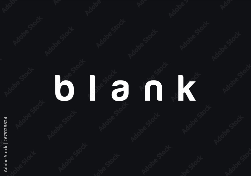 Black and white illustration of the word blank text.
