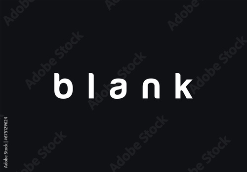 Black and white illustration of the word blank text.