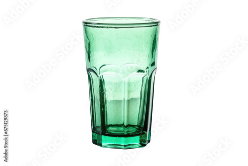 Water green glass isolated on transparent background.