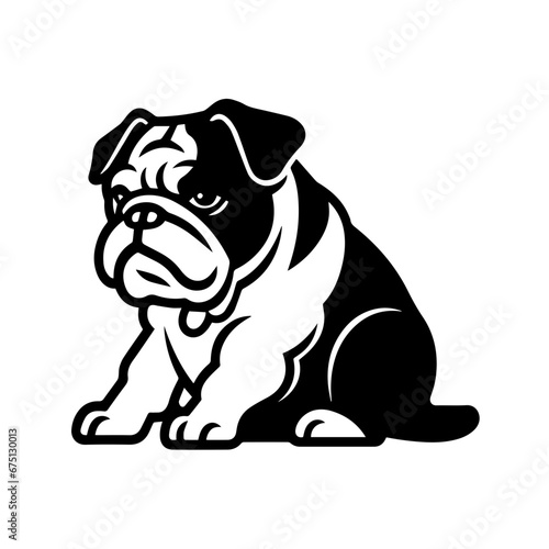 English Bulldog Logo Monochrome Design Style