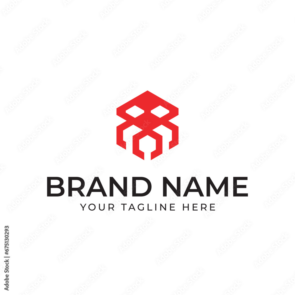 robot hexagon shape logo design robot hexagon shape logo design