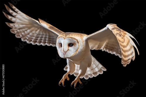eagle owl isolated on white generative ai