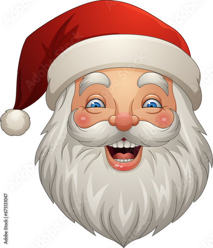 Cartoon happy santa claus head