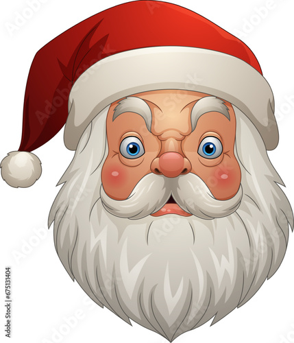 Cartoon angry santa claus head