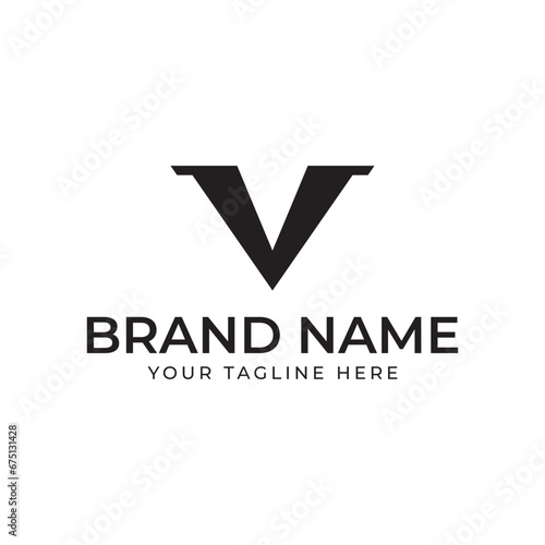 letter v minimalist logo design