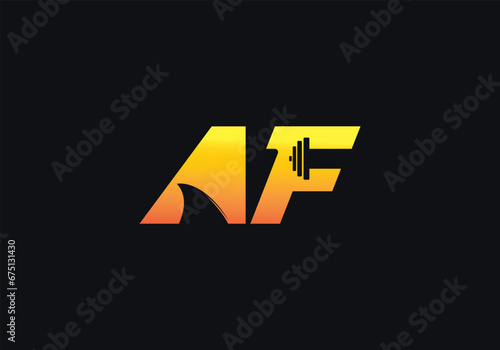 Free Download Initial AF letter monogram logo. AF fitness gym icon vector template - GFXLoad