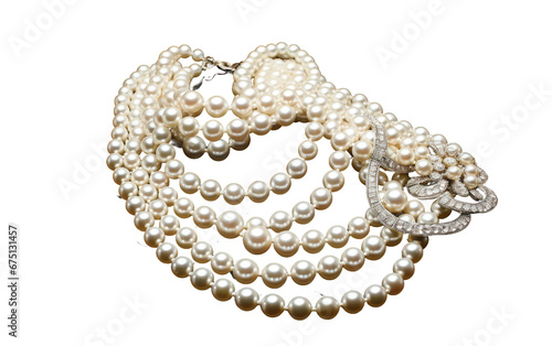 Pearl Necklace on Transparent Background
