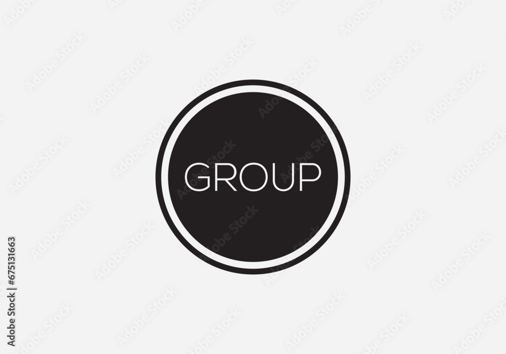 Group Text Vector Template. Abstract text circle design Group Text Vector Template. Abstract text circle design