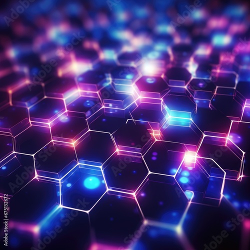 abstract blue background with hexagons