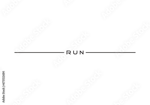 Run text line icon. Simple illustration of run line vector