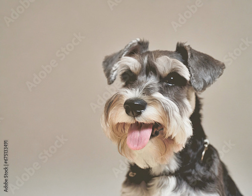 Portrait of a smiling miniature schnauzer