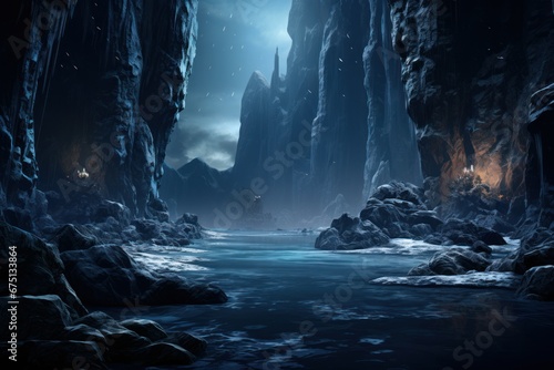 Frozen Waterfalls - Generative AI