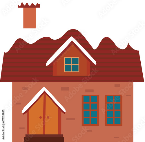 House covered with snow in winter	